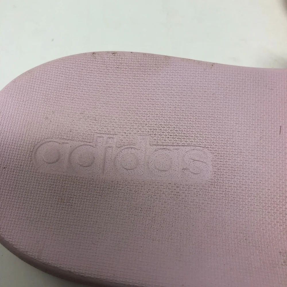 Adidas Slides Adilette Comfort Pink White Girls 12 Slip On Sandals